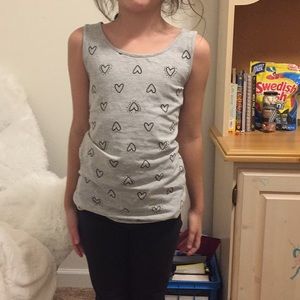 Grey tank with hearts